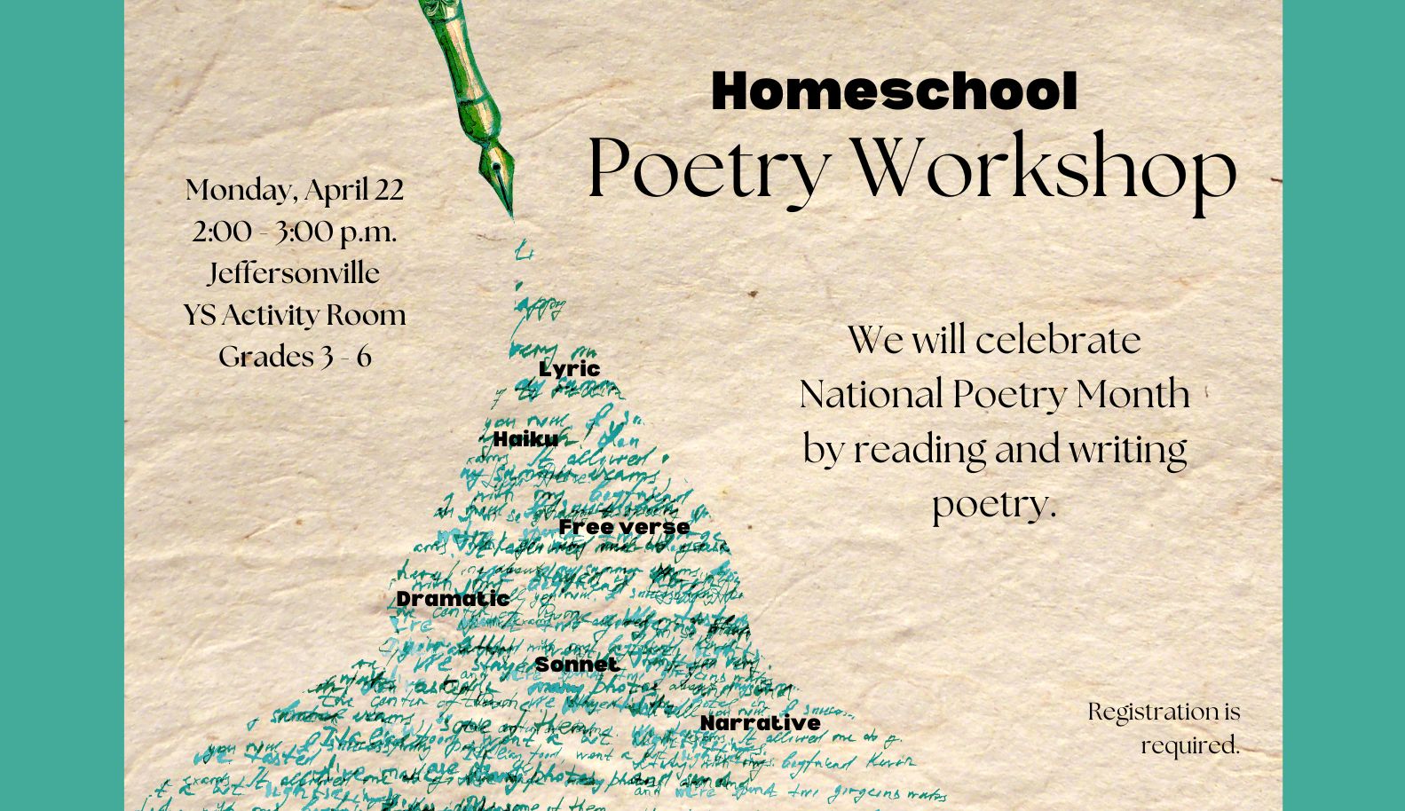 0422-1400 Homeschool Poetry Workshop