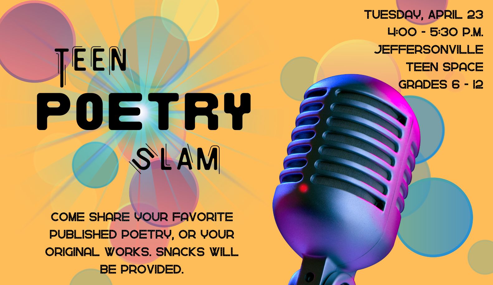 0423-1600 Teen Poetry Slam